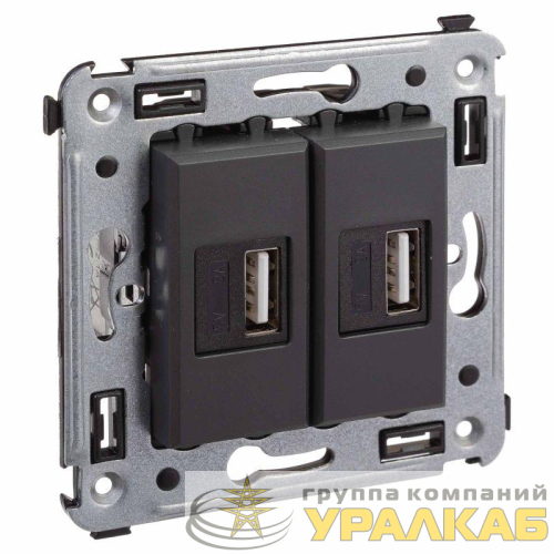 Устройство зарядное USB СП Avanti "Черный матовый" DKC 