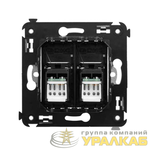 Розетка компьютерная 2-м СП Avanti "Черный матовый" RJ45 кат.5E DKC 