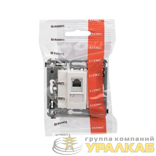 Розетка телефонная 1-м СП Avanti "Белое облако" RJ12 DKC 