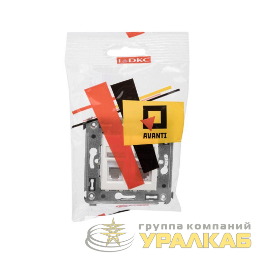 Розетка телефонная 2-м СП Avanti "Белое облако" RJ12 DKC 