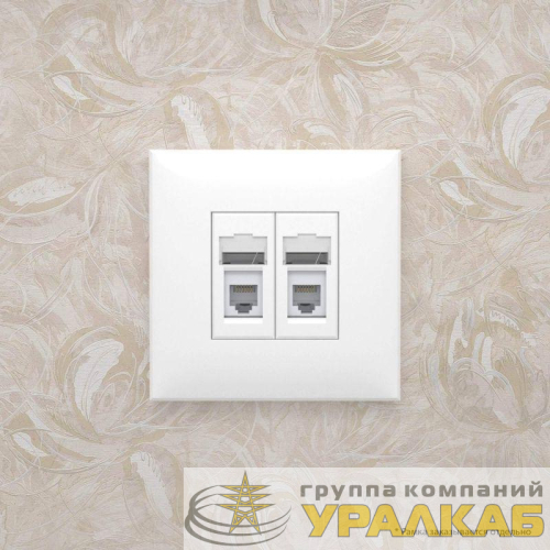 Розетка телефонная 2-м СП Avanti "Белое облако" RJ12 DKC 