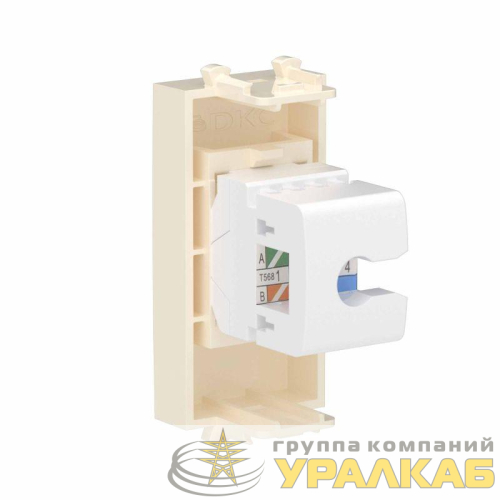 Розетка телефонная 1мод. Avanti "Ванильная дымка" RJ12 без шторок модульная механизм DKC 