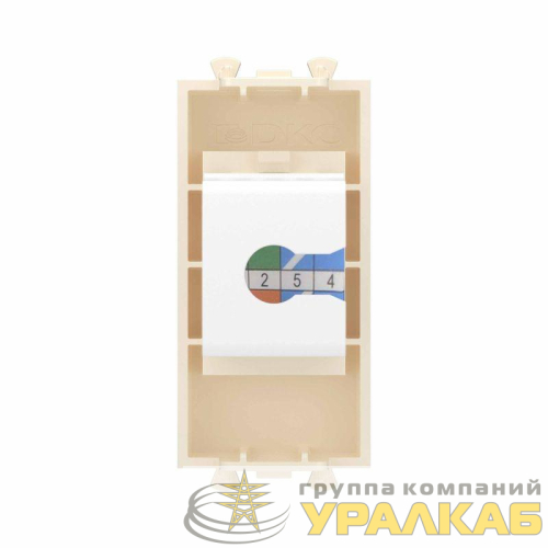 Розетка телефонная 1мод. Avanti "Ванильная дымка" RJ12 без шторок модульная механизм DKC 
