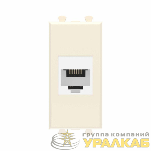 Розетка телефонная 1мод. Avanti "Ванильная дымка" RJ12 без шторок модульная механизм DKC 