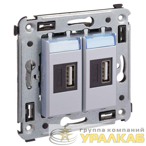 Устройство зарядное USB СП Avanti "Закаленная сталь" DKC 