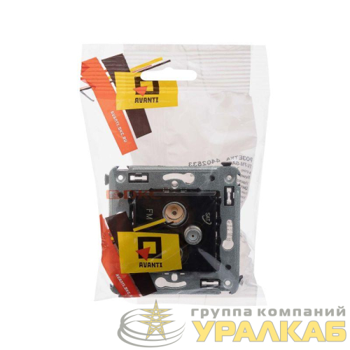 Розетка телевизионная TV/FM/SAT СП Avanti "Черный квадрат" DKC 