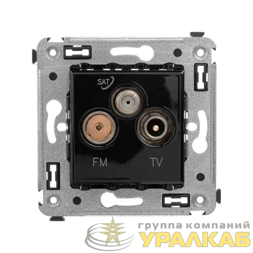 Розетка телевизионная TV/FM/SAT СП Avanti "Черный квадрат" DKC 