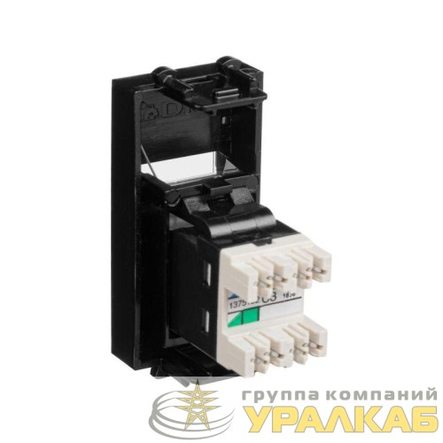 Розетка телефонная 1мод. Avanti "Черный квадрат" RJ12 модульная DKC 