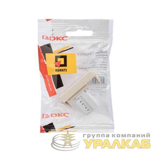 Розетка телефонная 1мод. Avanti "Ванильная дымка" RJ12 модульная DKC 