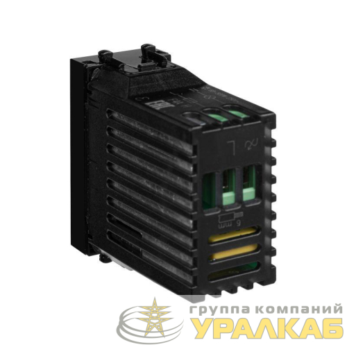 Диммер 1мод. 16А поворотный Avanti "Черный квадрат" DKC 