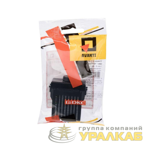 Диммер 1мод. 16А поворотный Avanti "Черный квадрат" DKC 