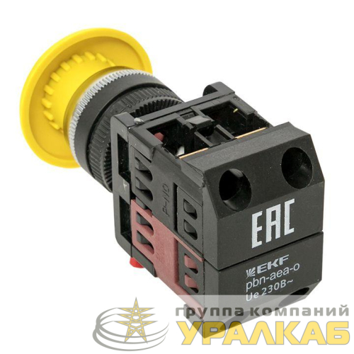 Кнопка "Грибок" AEA-22 NO+NC желт. EKF 