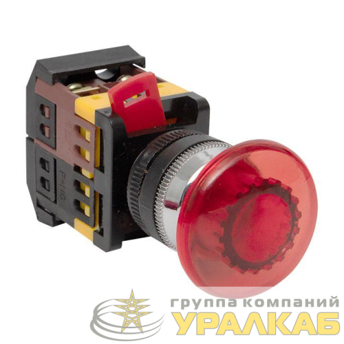 Кнопка "Грибок" AELA-22 NO+NC 220В с подсветкой красн. PROxima EKF 