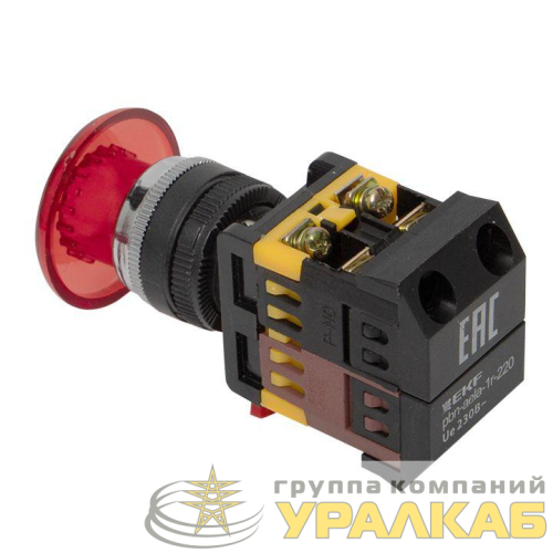 Кнопка "Грибок" AELA-22 NO+NC 220В с подсветкой красн. PROxima EKF 
