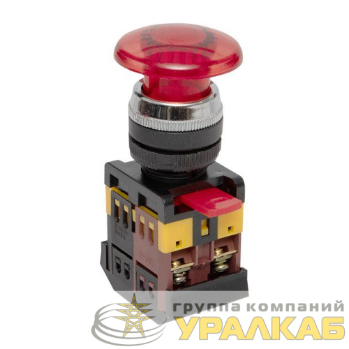 Кнопка "Грибок" AELA-22 NO+NC 220В с подсветкой красн. PROxima EKF 