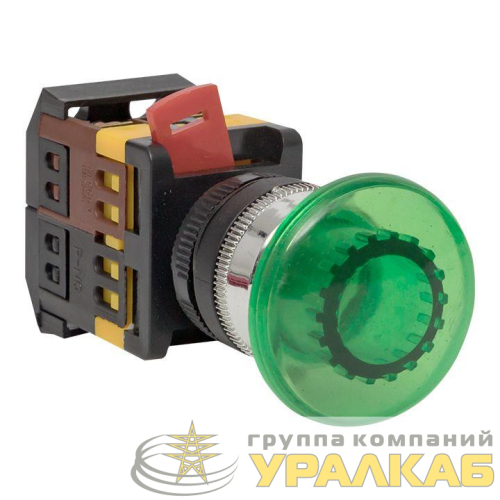 Кнопка "Грибок" AELA-22 NO+NC 220В с подсветкой зел. PROxima EKF 