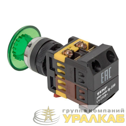 Кнопка "Грибок" AELA-22 NO+NC 220В с подсветкой зел. PROxima EKF 