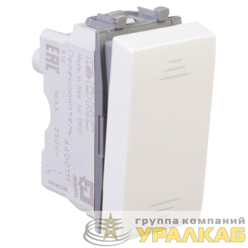 Переключатель модульный 1-кл. 1мод. Avanti "Белое облако" 16А IP20 бел. DKC 