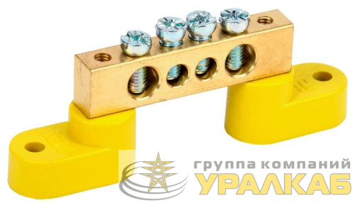 Шина PE "земля" ШНИ-8х12-4-У2-Ж на двух угловых изоляторах IEK 