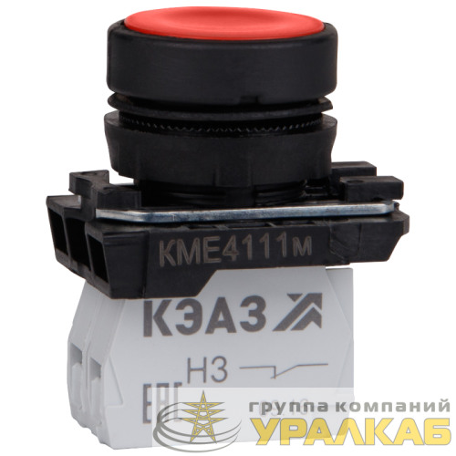 Кнопка управления КМЕ4111м красный 1но+1нз IP40 цилиндр красн. КЭАЗ 