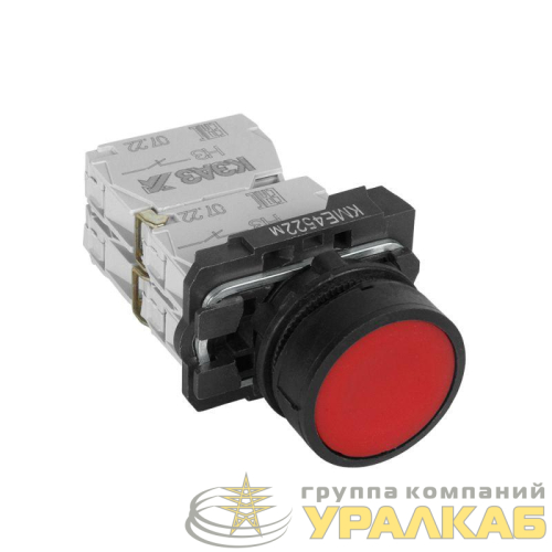Кнопка КМЕ4522м-красный-2но+2нз-цилиндр-IP54 КЭАЗ 