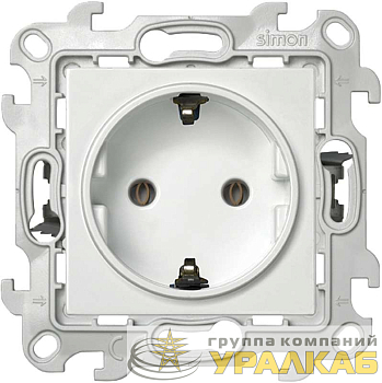 Розетка 1-м СП Simon 24 16А IP20 2P+E Push&Go без защ. шторок механизм бел. Simon 