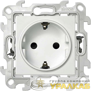 Розетка 1-м СП Simon 24 16А IP20 2P+E Push&Go защ. шторки механизм бел. Simon 