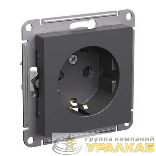 Розетка AtlasDesign 16А с заземл. защ. шторки механизм базальт SE 