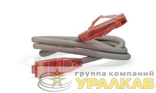 Патч-корд кат.5E U/UTP LSZH 1м PC-LPM-UTP-RJ45-RJ45-C5e-1M-LSZH-GY сер. Hyperline 
