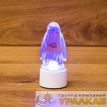 Фигура светодиодная "Пингвин Кристалл" 1LED RGB 0.1Вт IP20 на подставке элементы питания 3хAG13(LR44) (в компл.) Neon-Night 