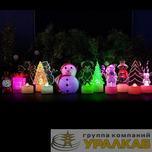 Фигура светодиодная "Санта Клаус" 1LED RGB 0.1Вт IP20 на подставке элементы питания 3хAG13(LR44) (в компл.) Neon-Night 
