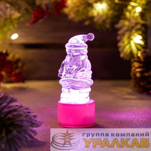 Фигура светодиодная "Санта Клаус" 1LED RGB 0.1Вт IP20 на подставке элементы питания 3хAG13(LR44) (в компл.) Neon-Night 