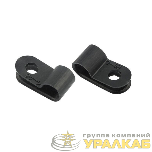 Скоба кабельная под винт 5мм черн. (уп.50шт) Rexant 
