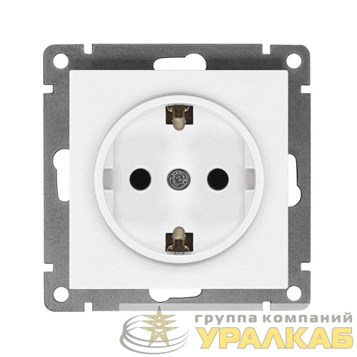 Розетка 1-м СП Афина 16А IP20 с заземл. механизм бел. Universal 