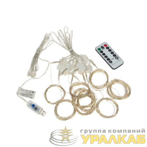 Гирлянда светодиодная "Роса "Светодиодный дождь" 3х3м 12Вт IP20 USB+пульт управления Neon-Night 
