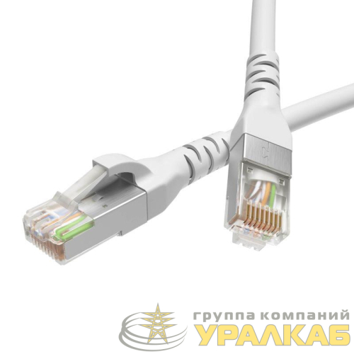 Патч-корд кат.5E F/UTP экранир. 4х2 LSZH 1.5м бел. DKC 