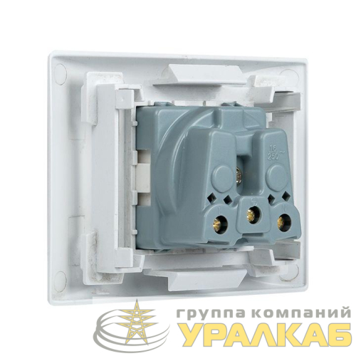 Розетка 1-м 2мод. C-Line РКС-20-30-П 45х45 с заземл. бел. EKF 