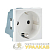 Розетка 1-м 2мод. C-Line РКС-20-30-П 45х45 с заземл. бел. EKF 