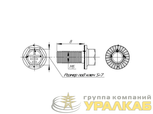Винт М5х8 TDZ EKF 