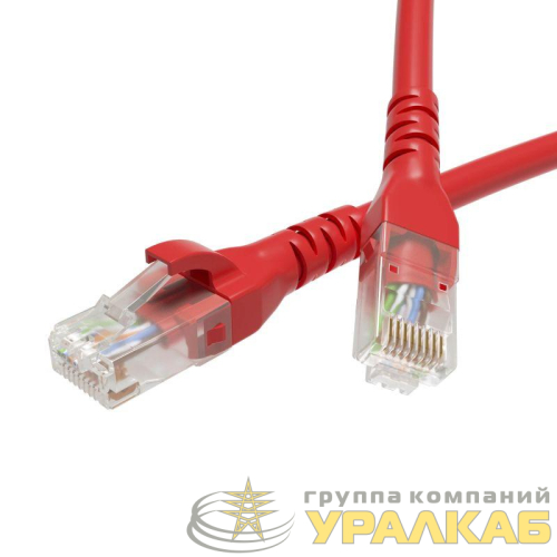 Патч-корд кат.6 U/UTP неэкранир. 4х2 LSZH 5м красн. DKC 