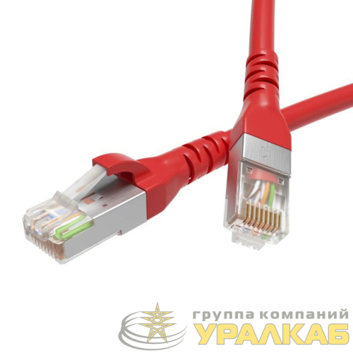 Патч-корд кат.5E F/UTP экранир. 4х2 LSZH 3м красн. DKC 