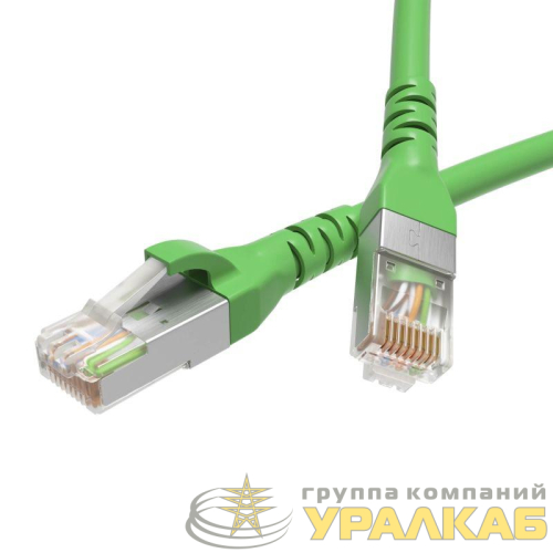 Патч-корд кат.5E F/UTP экранир. 4х2 LSZH 1м зел. DKC 