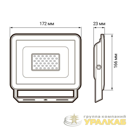 Прожектор светодиодный СДО-10 50Вт 6500К IP65 230В ДО GR ФАZА 