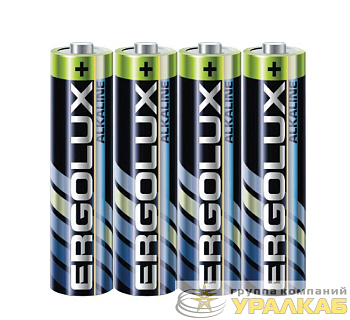 Элемент питания алкалиновый AAA/LR03 1.5В Alkaline SR4 (блист.4шт) Ergolux 