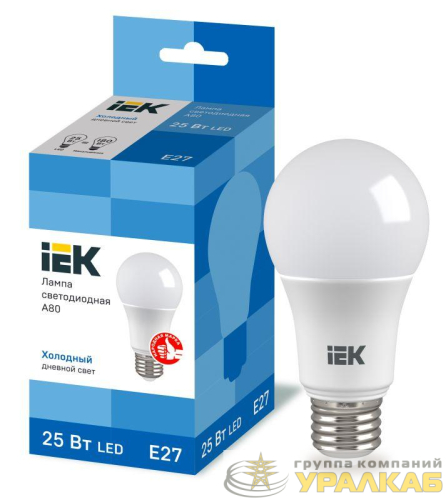 Лампа светодиодная 25Вт A80 грушевидная 6500К холод. бел. E27 230В IEK 