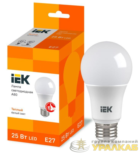 Лампа светодиодная 25Вт A80 грушевидная 3000К тепл. бел. E27 230В IEK 