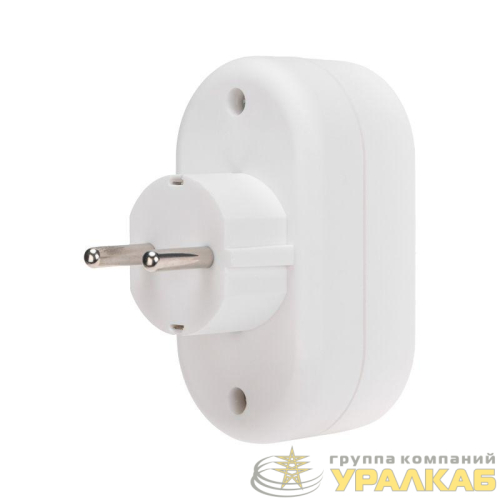 Разветвитель 2-м с заземл. 16А IP20 бел. Rexant 