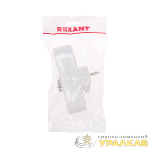 Разветвитель 3-м с заземл. 16А IP20 линейный бел. Rexant 