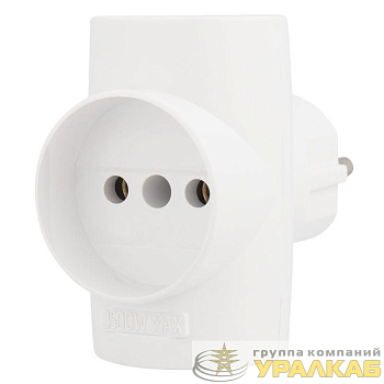 Разветвитель 3-м без заземл. 10А IP20 бел. Rexant 