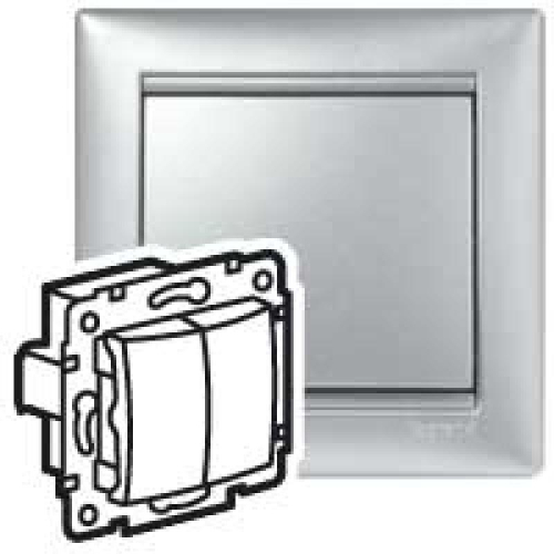 Механизм выключателя 2-кл. СП Valena 10А IP31 алюм. (DIY-упак.) Leg 